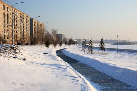 Embankment in winter. の写真素材