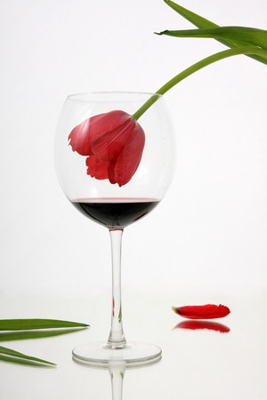 Beauty fades in wine. The problem of female alcoholism.の写真素材