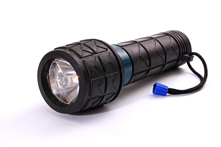 Pocket lantern for works in darkness. Isolated background.の写真素材