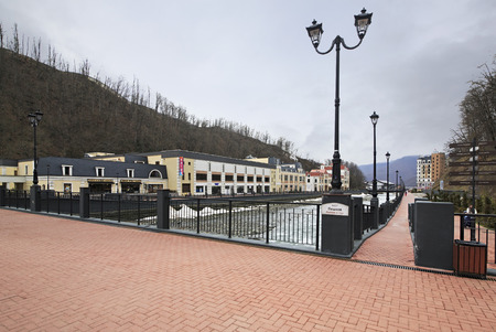Sochi, Russia - February 13, 2015: Rosa Valley in Rosa Khutor Alpine Resort in Sochiのeditorial素材