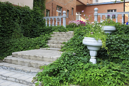 Belokurikha, Russia - August 07, 2013: Sanatorium Centrosouz at the resort Belokuriha.のeditorial素材
