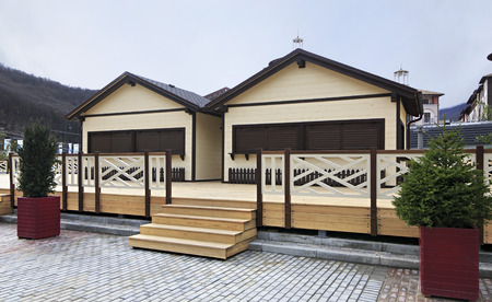 Sochi, Russia - February 13, 2015: Gorky Gorod Resort in Esto Sadokのeditorial素材