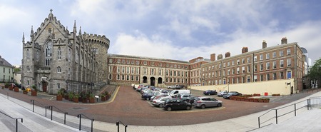 Dublin, Ireland - August 20, 2014: Panorama Dublin Castle - historic landmark of Irelands capitalのeditorial素材