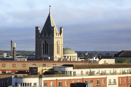 Dublin, Ireland - August 19, 2014: Morning view of the downtown Dublin.のeditorial素材