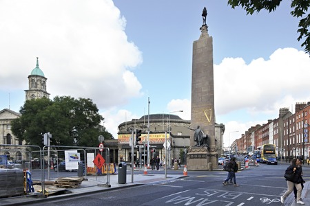 Dublin, Ireland - August 19, 2014: Memorial to Charles Steward Parnellのeditorial素材