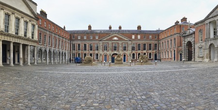 Dublin, Ireland - August 20, 2014: Panorama Upper Yard of Dublin Castleのeditorial素材