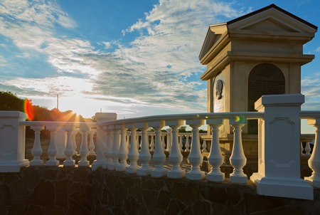 SEVASTOPOL, RUSSIA - JUNE 09, 2016: Monument to Alexander Pushkin at Cape Fiolent. Heraclean peninsula on the southwest coast of Crimea. Balaclava district of Sevastopol.のeditorial素材