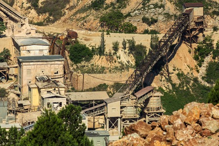 Sevastopol, Russia - June 09, 2016: Field for the extraction of flux limestone in Balaclava.のeditorial素材