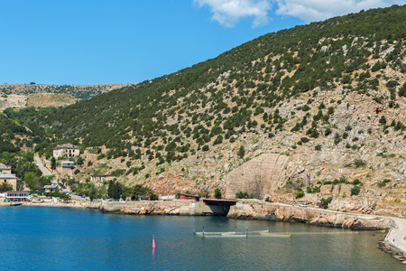 Entrance to the former submarine Soviet navy base. Balaklava bay.の写真素材