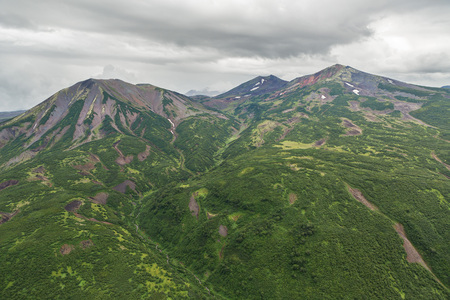 Kronotsky Nature Reserve on Kamchatka Peninsula. View from the helicopter.の写真素材