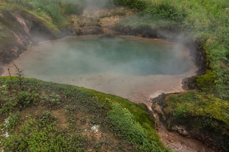 Goluboy Blue Pool in Valley of Geysers. Kronotsky Nature Reserve on Kamchatka Peninsula.の写真素材