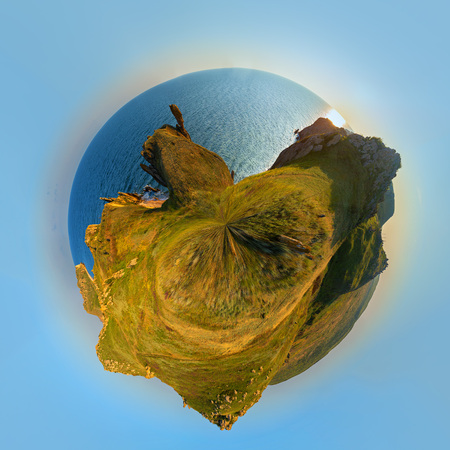 Cyclorama Sea of Azov at Karalar regional landscape park in the Crimea.の写真素材