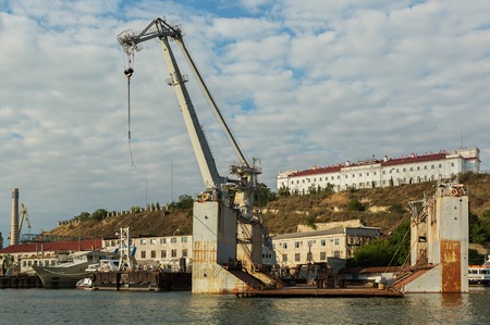 Sevastopol, Russia - June 09, 2016: Ship repair dock in the Bay Black Sea.