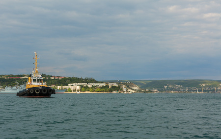 Sevastopol, Russia - June 09, 2016: Raid tug RB-365 in the Bay of Black Sea.のeditorial素材
