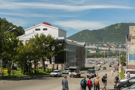 Petropavlovsk-Kamchatsky, Russia - August 18, 2016: Kamchatka Drama and Comedy Theater in Petropavlovsk-Kamchatskyのeditorial素材