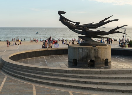 Sanya, China - April 06, 2017: Statue in the city recreation park on the Dadonghai Beach on the tourist island of Hainanのeditorial素材