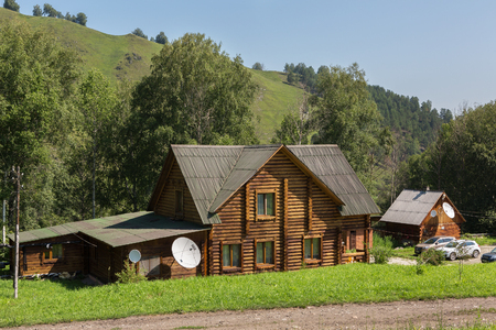 Kaimskoye, Russia - July 18, 2015: Recreation center health-improving center maral breeding farm Kaimskoye is located on the territory of the Altai kraiのeditorial素材