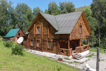 Kaimskoye, Russia - July 18, 2015: Recreation center health-improving center maral breeding farm Kaimskoye is located on the territory of the Altai kraiのeditorial素材