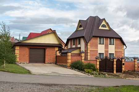 Belokurikha, Russia - July 26, 2015: Private cottage in the city of Belokurikha resort Altai Kraiのeditorial素材
