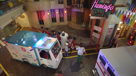 Dubai, UAE - April 08, 2018: KidZania Dubai provides children and their parents a safe and very realistic educational environment at Dubai Mallのeditorial素材