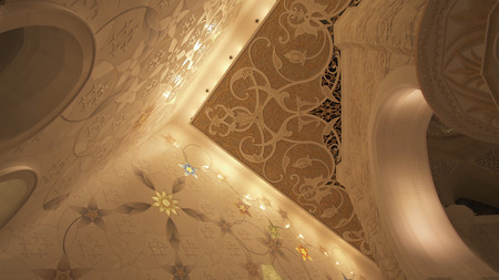 Abu Dhabi, UAE - April 04, 2018: Sheikh Zayed Grand Mosque is one of the six largest mosques in the worldのeditorial素材