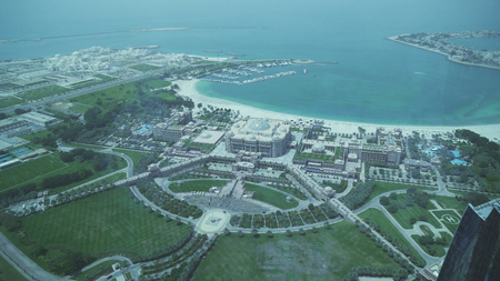 Abu Dhabi, UAE - April 04, 2018: Presidential Hotel Emirates Palace in Abu Dhabi top viewのeditorial素材