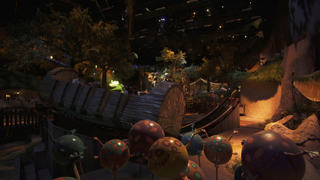 Dubai, UAE - April 01, 2018: Territory of the amusement Shrek in DreamWorks in Motiongate at Dubai Parks and Resortsのeditorial素材