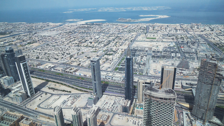 Dubai, UAE - April 09, 2018: The World or The World Islands is an artificial archipelago of various small islands constructed in the rough shape of a world map, located in the waters of the Persian Gulfのeditorial素材