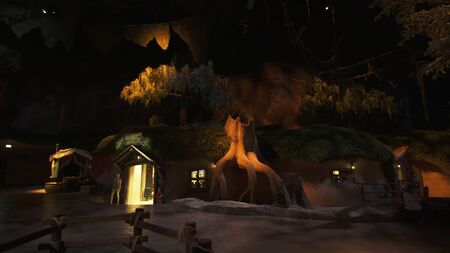 Dubai, UAE - April 01, 2018: Territory of the amusement Shrek in DreamWorks in Motiongate at Dubai Parks and Resortsのeditorial素材