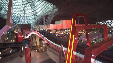 Abu Dhabi, UAE - April 04, 2018: Attraction Turbo Track in the theme park Ferrari World Abu Dhabiのeditorial素材