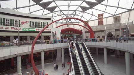 Abu Dhabi, UAE - April 04, 2018: Shopping area near the Ferrari World Abu Dhabiのeditorial素材
