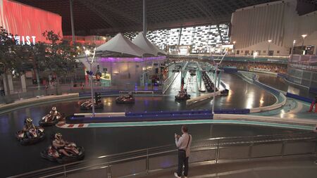 Abu Dhabi, UAE - April 04, 2018: Karting Akademy in Ferrari World Abu Dhabiのeditorial素材