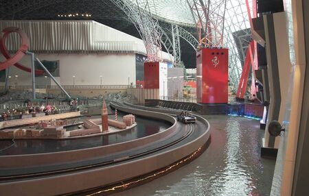 Abu Dhabi, UAE - April 04, 2018: Attraction RC Challenge in the theme park Ferrari World Abu Dhabiのeditorial素材
