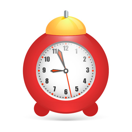 Red alarm clock on white のイラスト素材