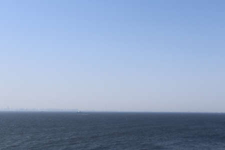 View of the sea from the ship's deck. Blue sky.の写真素材