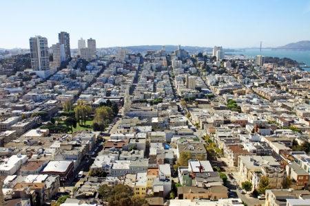 An Aerial view of San Francisco in a sunny dayの写真素材