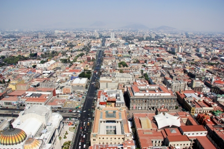 Aerial view of Mexico City with trafficのeditorial素材