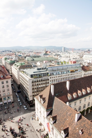 Aerial view of the downtown of Wien, Austriaの写真素材