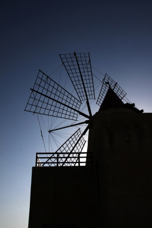 Windimill at the sunset