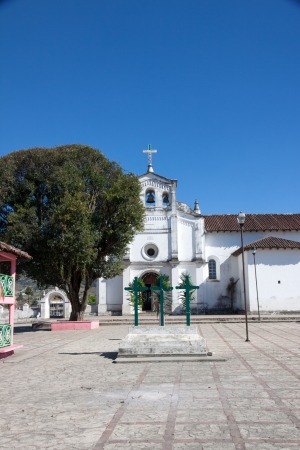 The curch of Zinacantan, Chiapas, Mexicoの写真素材