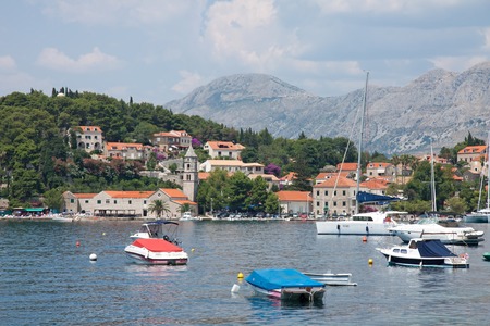 The small exclusive village of Cavtat in Croatiaのeditorial素材