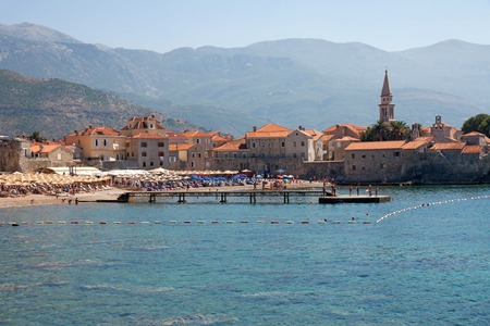 The old town of Budva in Montenegroの写真素材