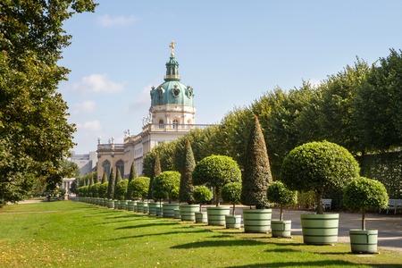 The Carlottenburg Palace in Berlin with tuorists, Germanyのeditorial素材