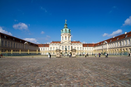 The Carlottenburg Palace in Berlin with tuorists, Germanyのeditorial素材