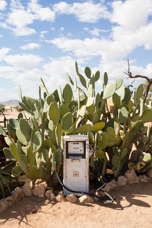 Old gas station in Solitaire, Namibiaの写真素材