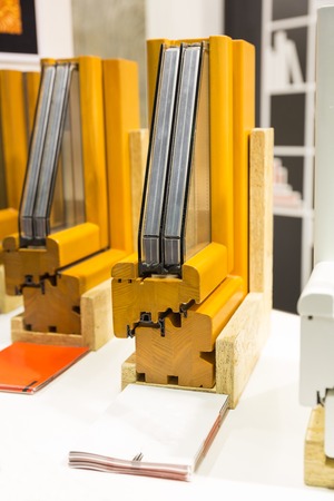 Section of a wood and glazing window