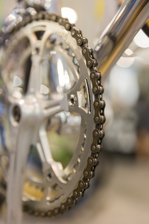 A vintage chainring of a race road bike
