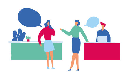 Vector illustration of business people talking in the office. teamwork concept.のイラスト素材