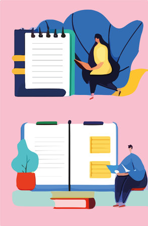 Concept of learning and education. Vector illustration in flat style.のイラスト素材