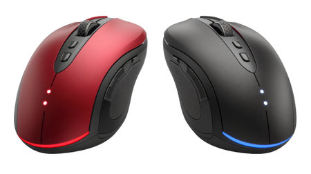 Computer mouse isolated on a white background. 3d render image.の素材